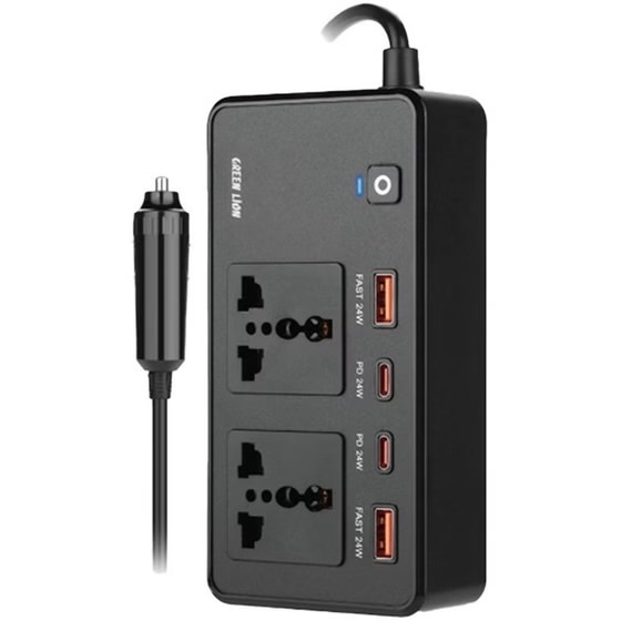 اینورتر فندکی خودرو گرین لاین مدل GC-200 توان 200 وات