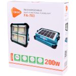پروژکتور سیار شارژی و پاور بانک خورشیدی Okgo FA-703 - تصویر 3