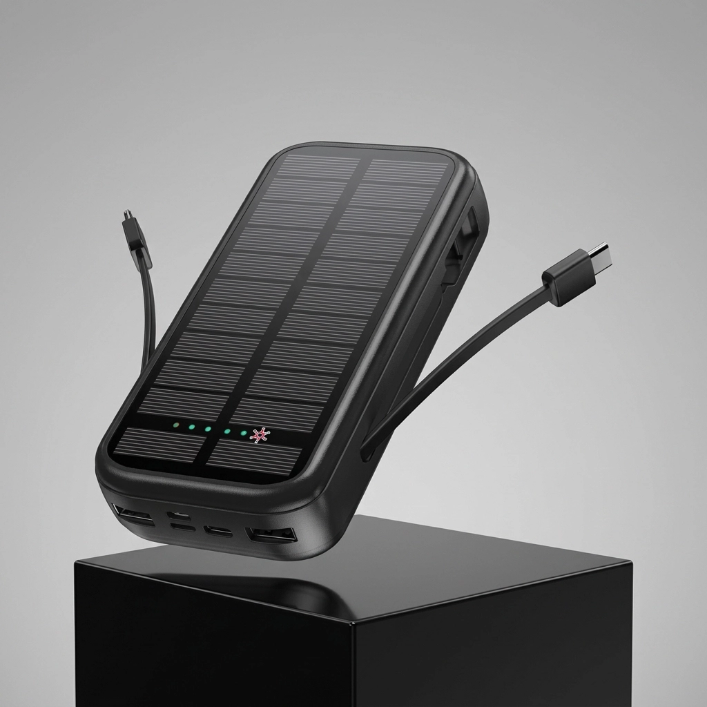 پاوربانک خورشیدی 20000 گرین لاین Solar 2 با کابل متصل و پنل خورشیدی مای گجت