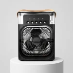 پنکه رومیزی مه پاش مدل AIR COOLER FAN مشکی سایز بزرگ با مخزن شفاف و دسته چرمی مای گجت