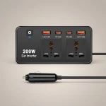 اینورتر فندکی گرین لاین مدل GC-200 با دو پریز برق و پورت های فست شارژ مای گجت