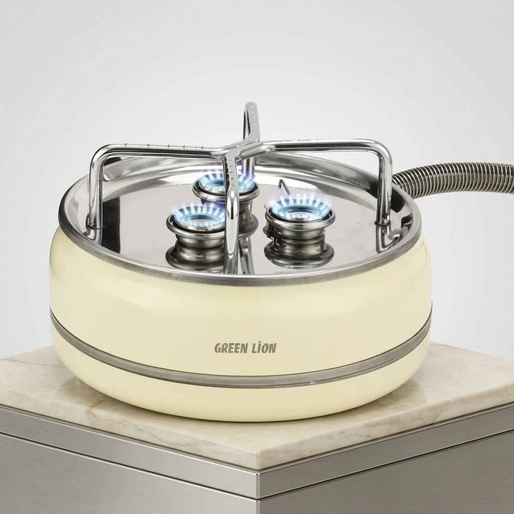اجاق گاز مسافرتی گرین لاین مدل Orbit Flame کرم سه شعله روشن مای گجت