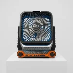 پنکه شارژی، اسپیکر و چراغ اضطراری مدل FP-339-S مشکی و آبی مای گجت